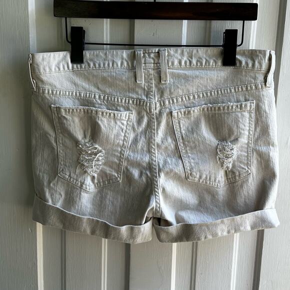 Current Elliott The Rolled Boyfriend Short Natural Denim Destroy - Picture 7 of 9